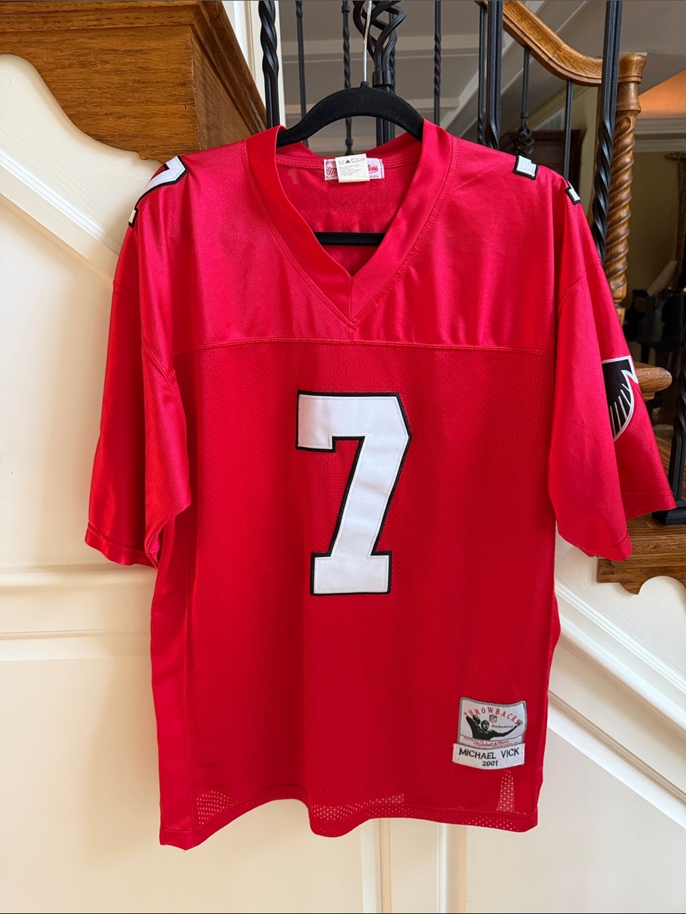 VICK 2001 Throwback Atlanta Falcons #7 Football NFL JERSEY Size 50
